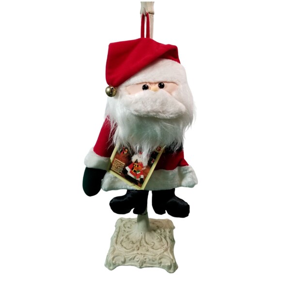 Vintage 1981 Hallmark Santa Stuffables Christmas Stocking Tags Bell Red White - Picture 1 of 6